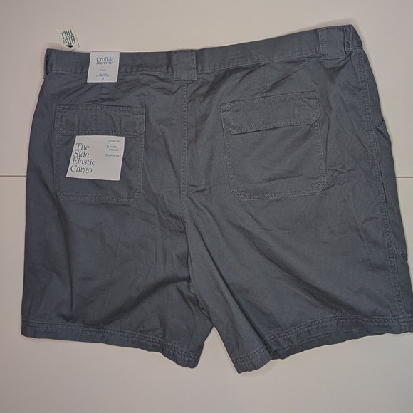 Croft & Barrow‎ Mens Cargo Shorts Size 50 Gray Casual Elastic Waist - Picture 2 of 7